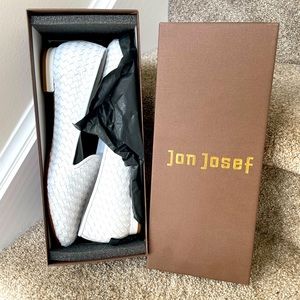 Jon Josef - White Woven Trenzado Loafers - Size 9.5